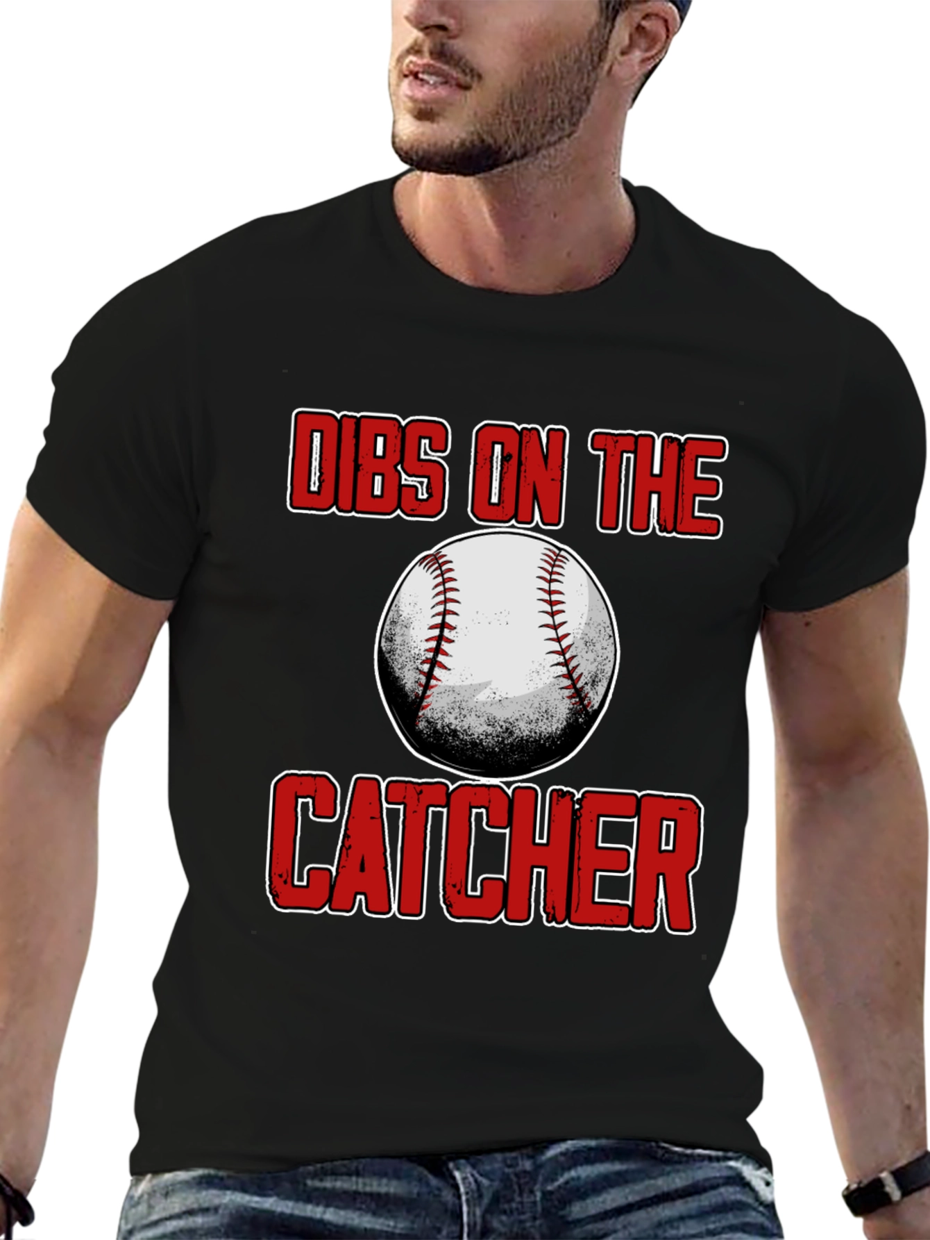 Dibs On The Catcher Baseball T-Shirt