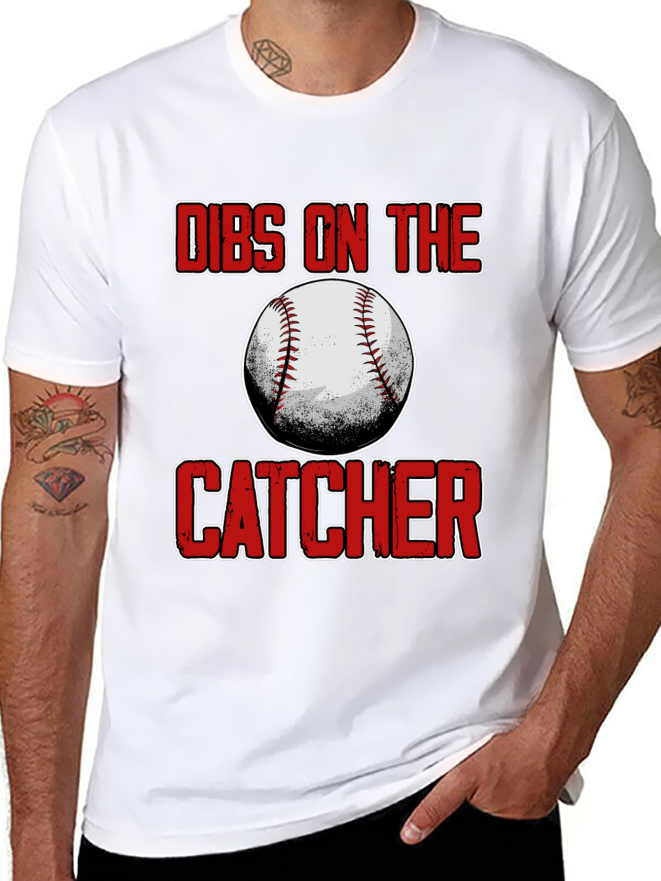 Dibs On The Catcher Baseball T-Shirt