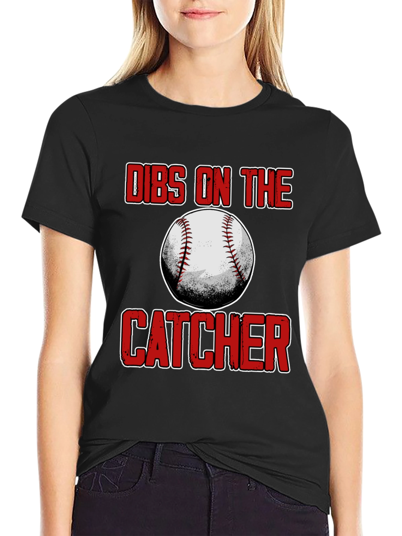 Dibs On The Catcher Baseball T-Shirt