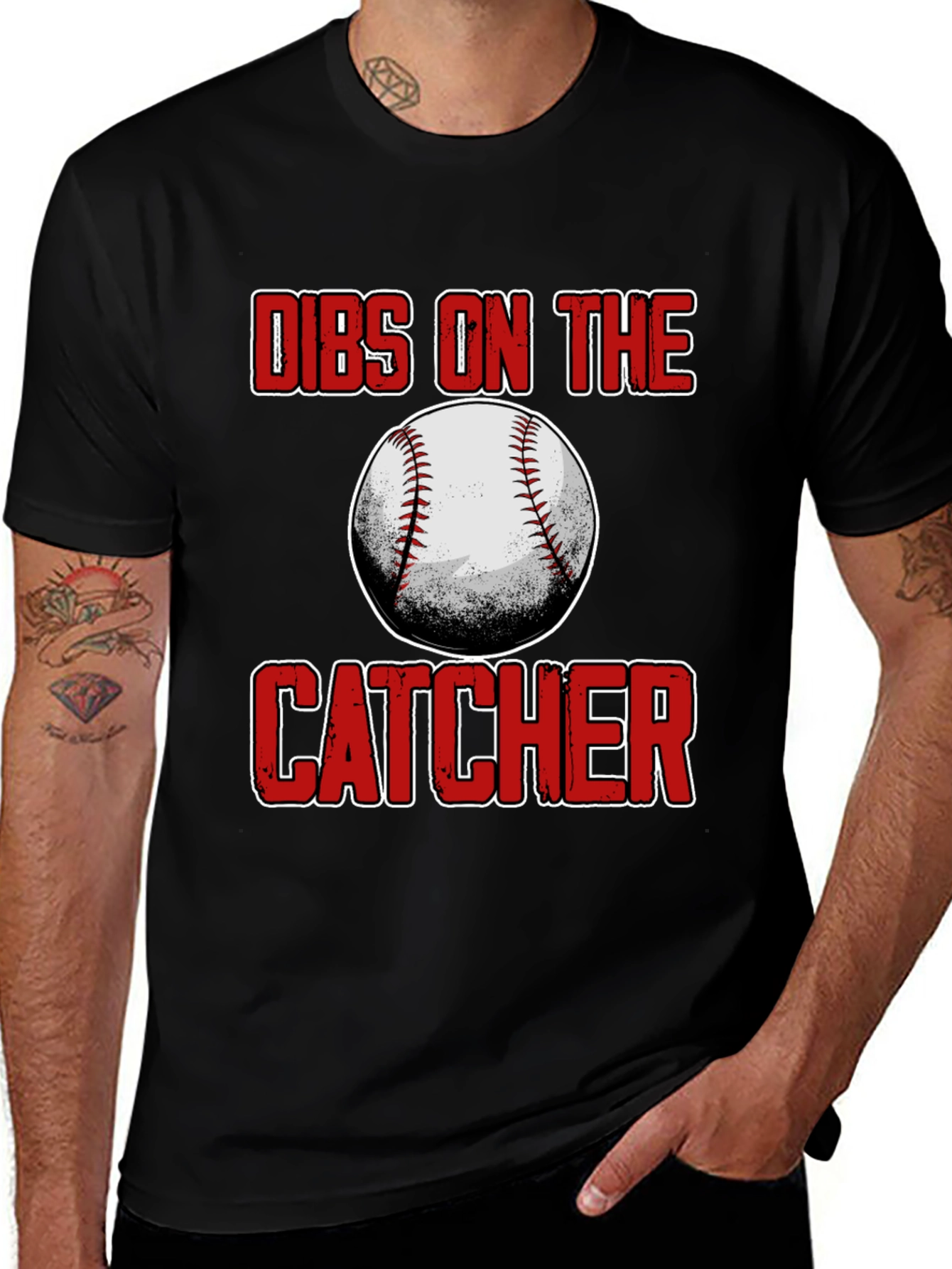Dibs On The Catcher Baseball T-Shirt