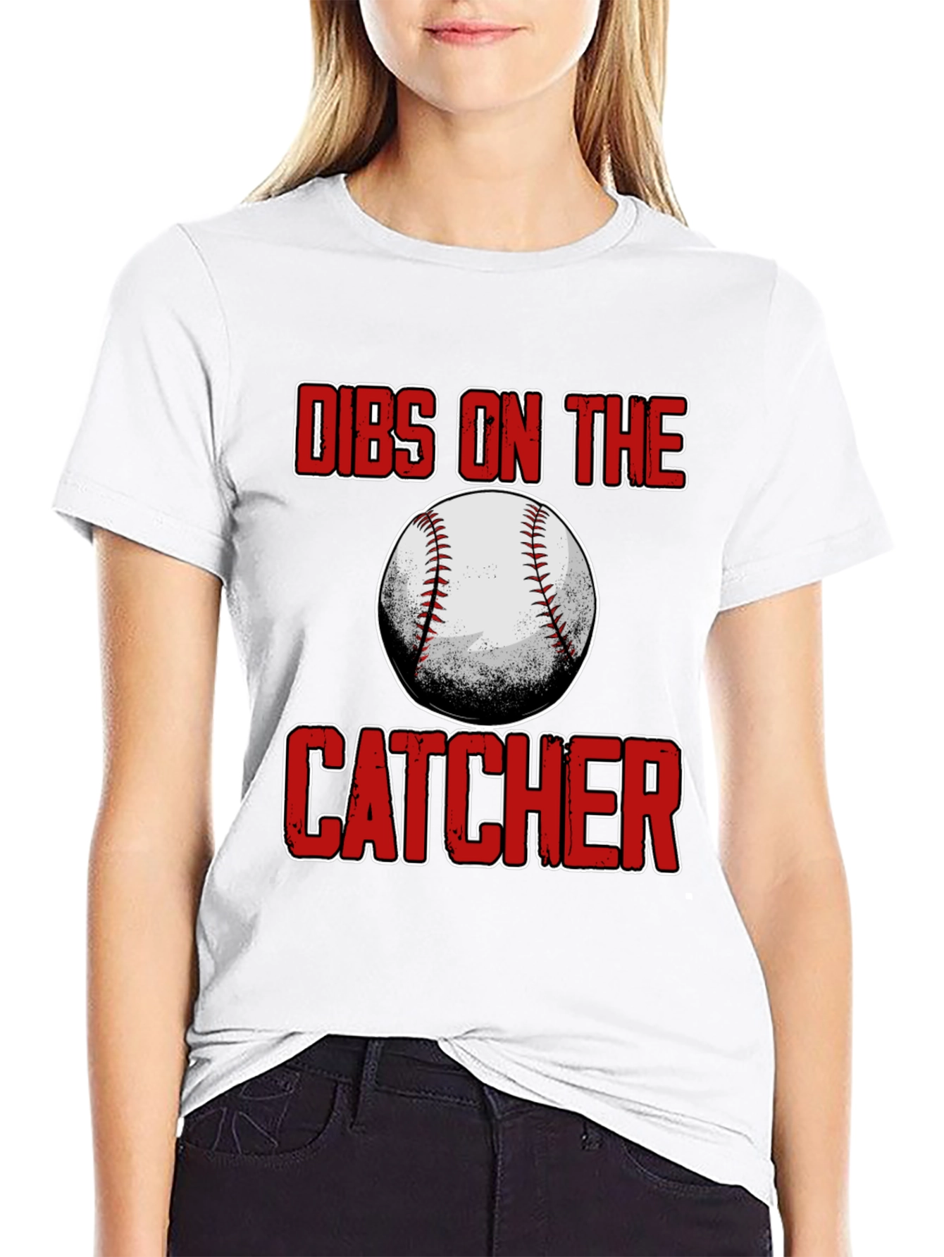 Dibs On The Catcher Baseball T-Shirt