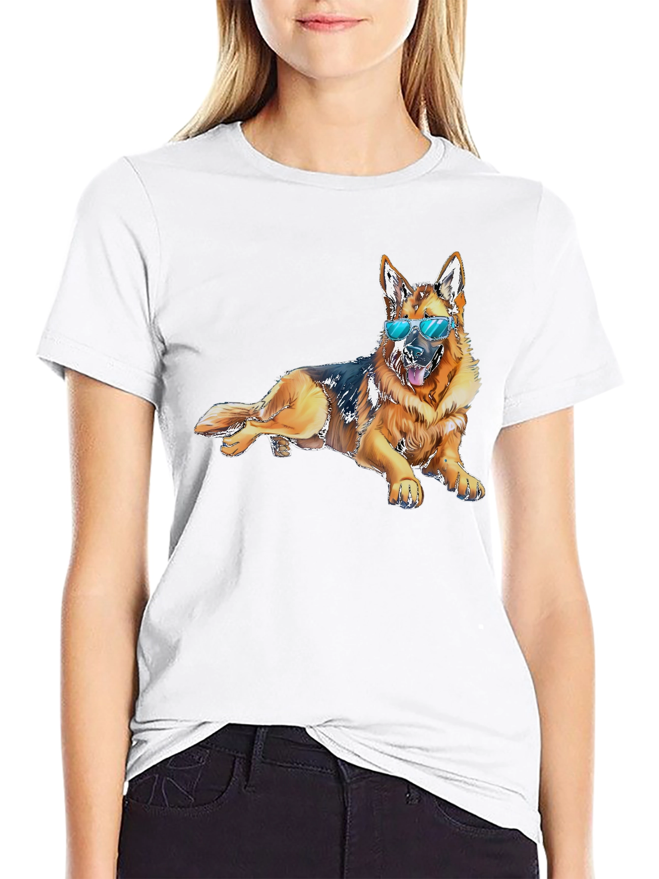 Cool Dog T-Shirt - Relaxed German Shepherd