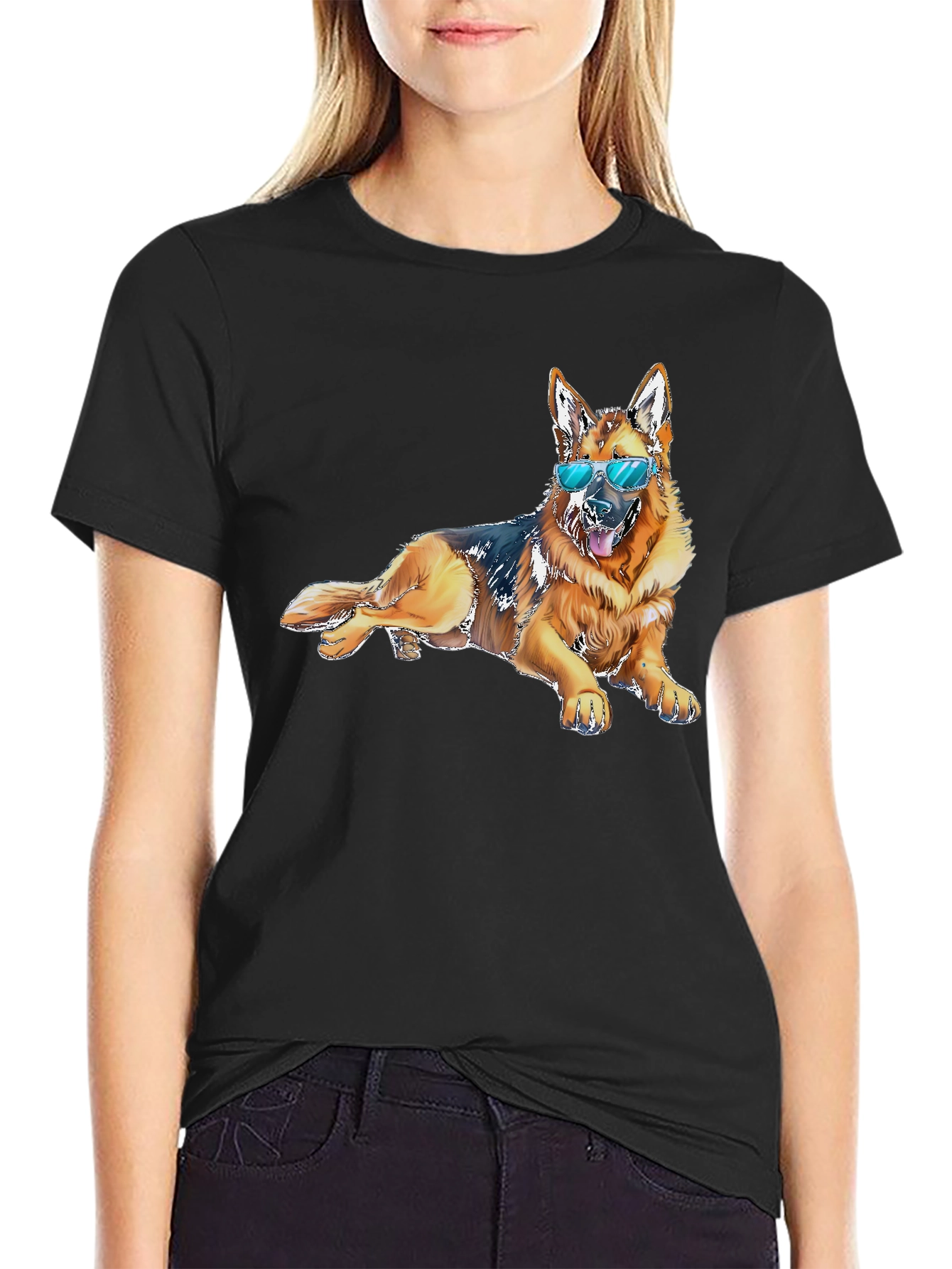 Cool Dog T-Shirt - Relaxed German Shepherd