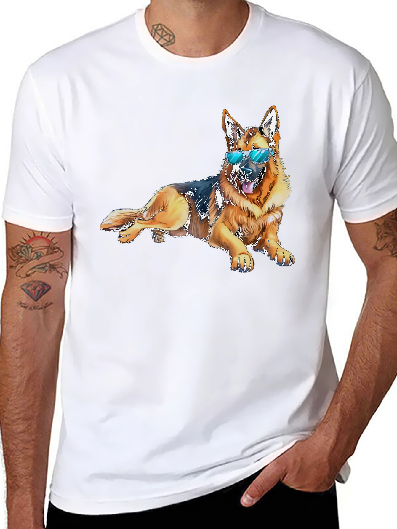 Cool Dog T-Shirt - Relaxed German Shepherd