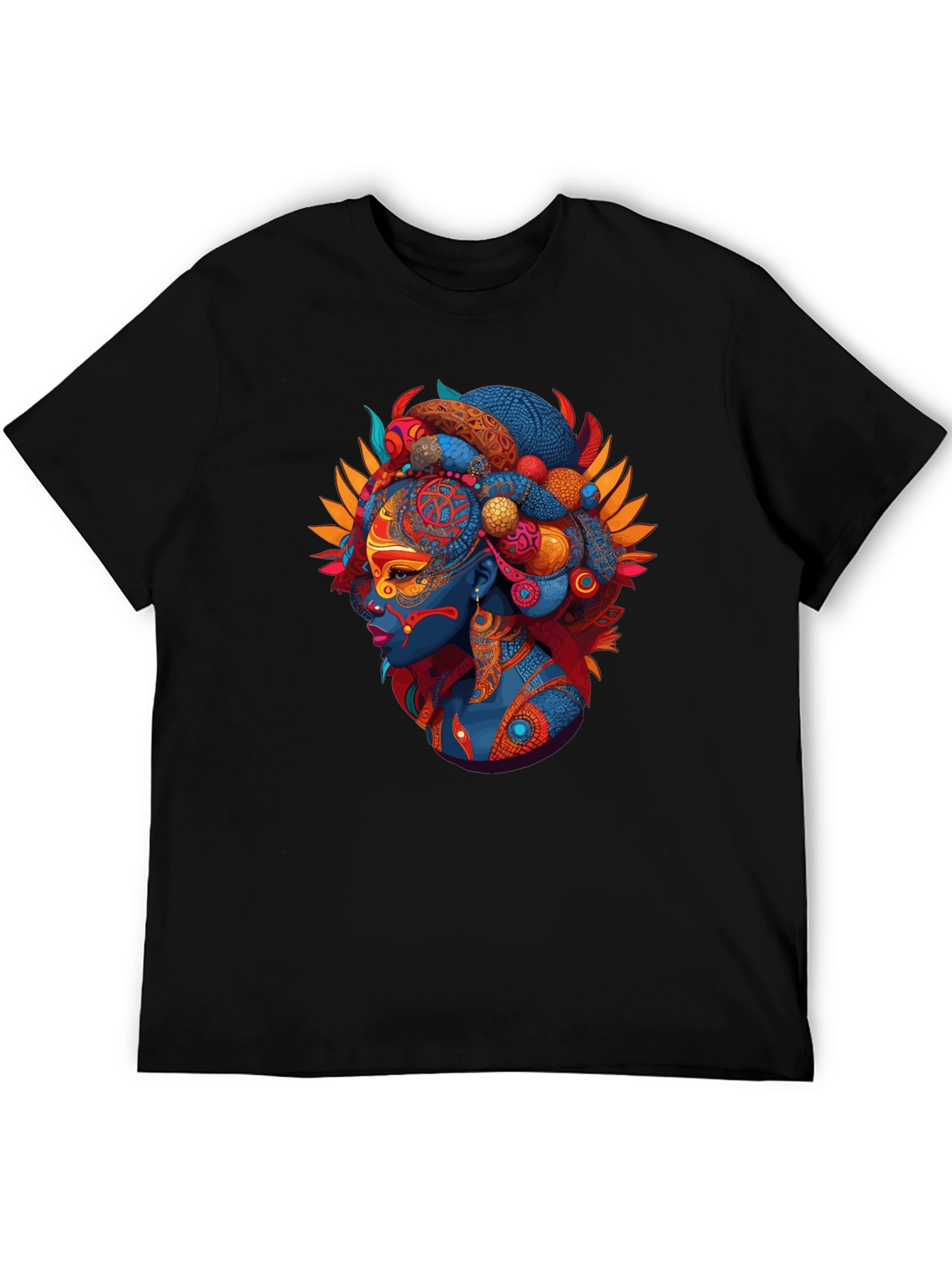 Ethnic Queen Black T-Shirt - Vibrant Graphic Tee
