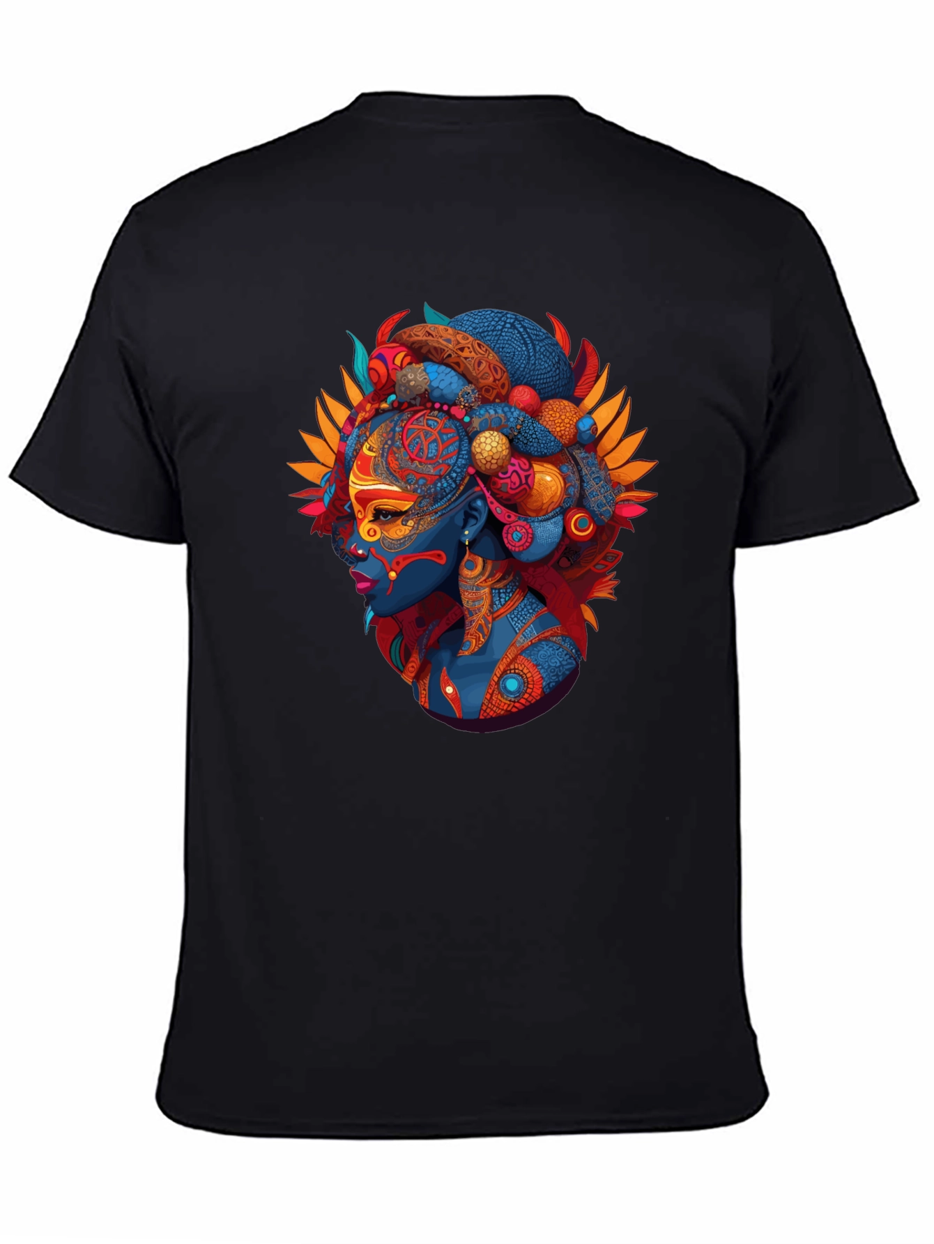 Ethnic Queen Black T-Shirt - Vibrant Graphic Tee