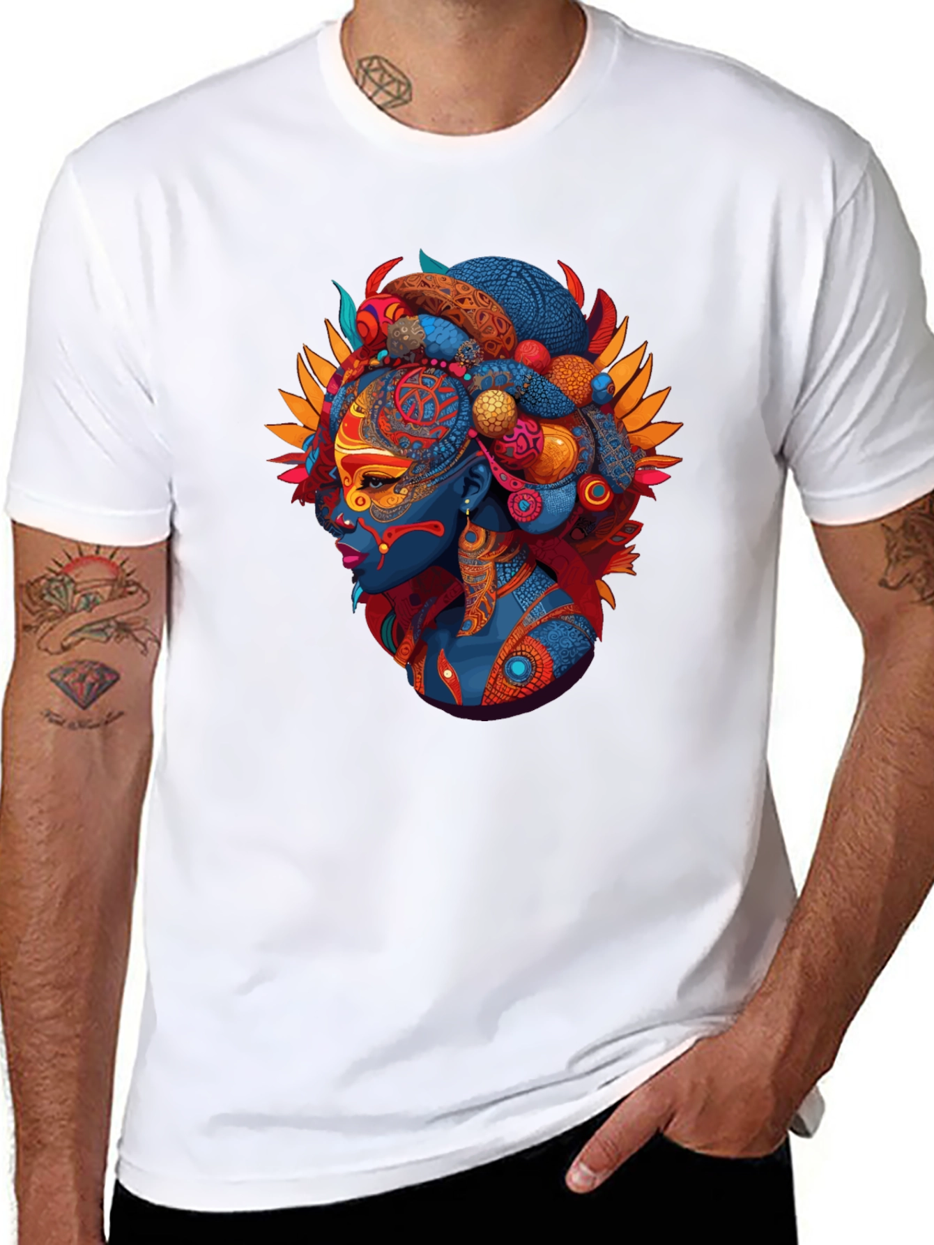 Ethnic Queen Black T-Shirt - Vibrant Graphic Tee