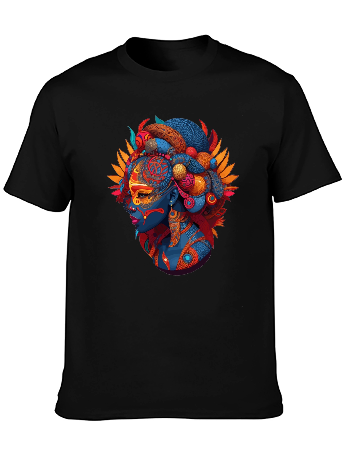Ethnic Queen Black T-Shirt - Vibrant Graphic Tee