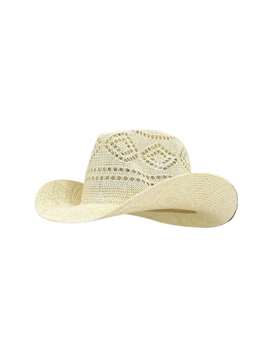 Breathable Knit Western Cowboy Hat for Summer Beach and Sun Protection