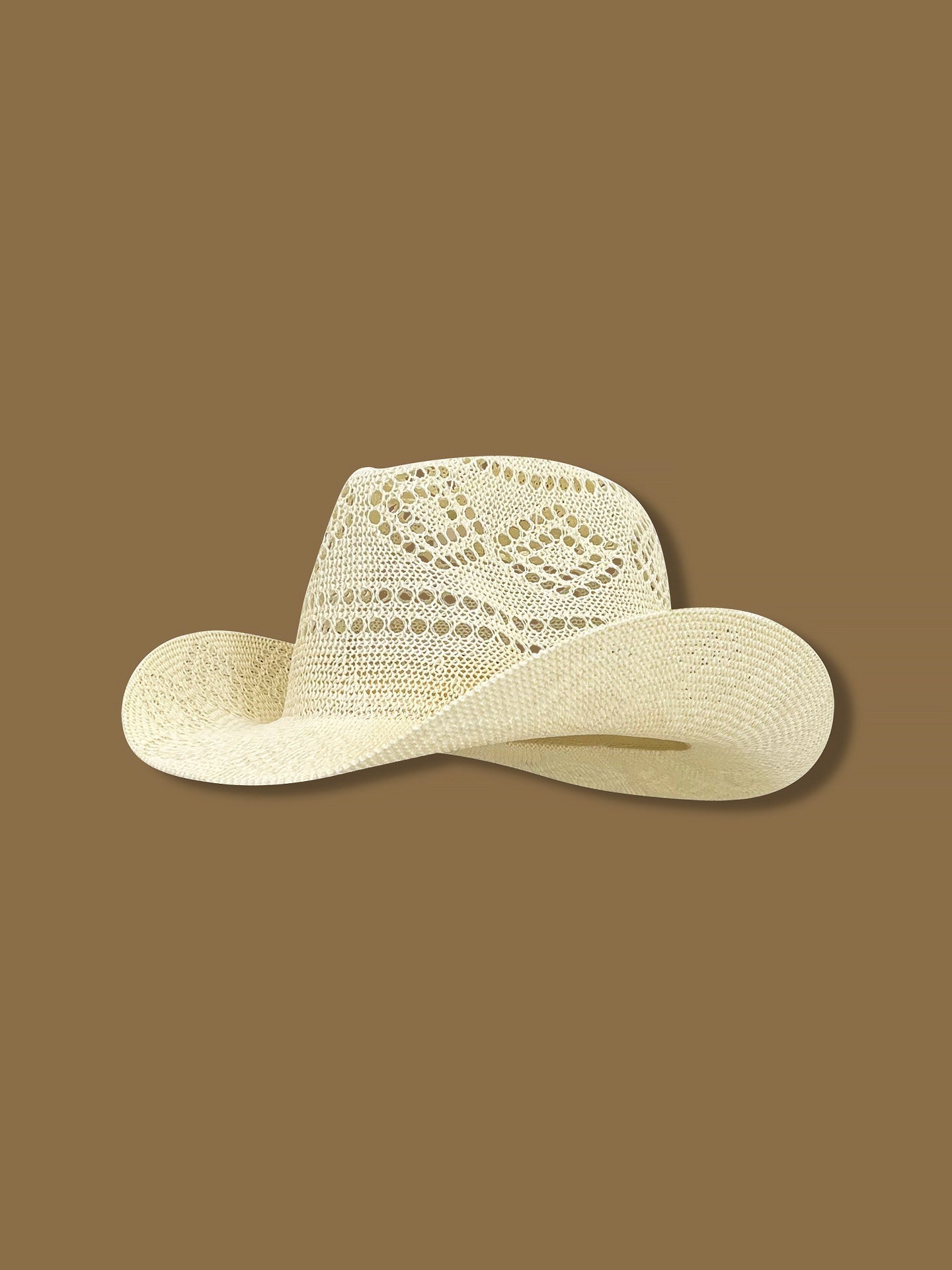 Breathable Knit Western Cowboy Hat for Summer Beach and Sun Protection