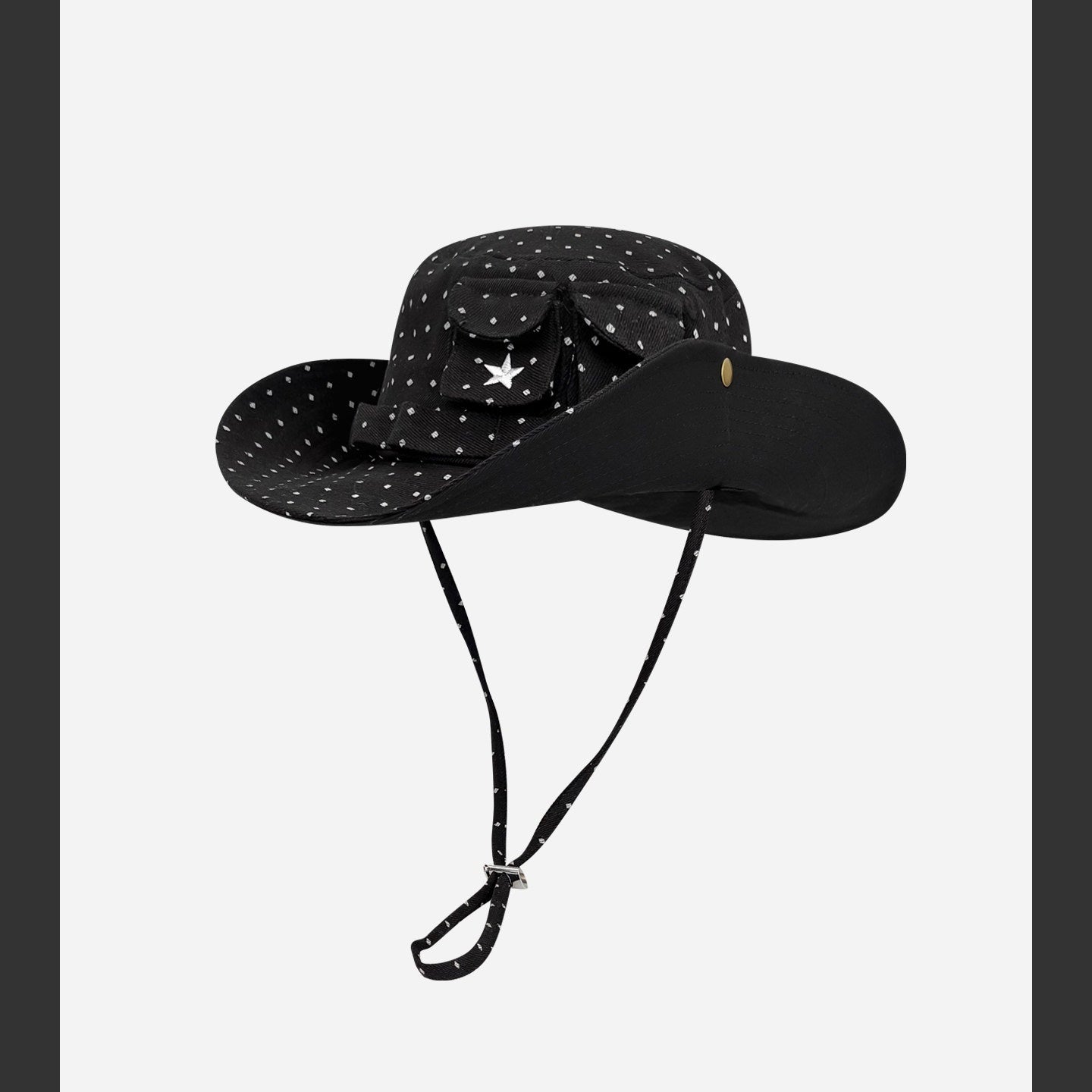 Stylish Outdoor Cowboy Bucket Hat with Star Pattern - Sun Protection for Women