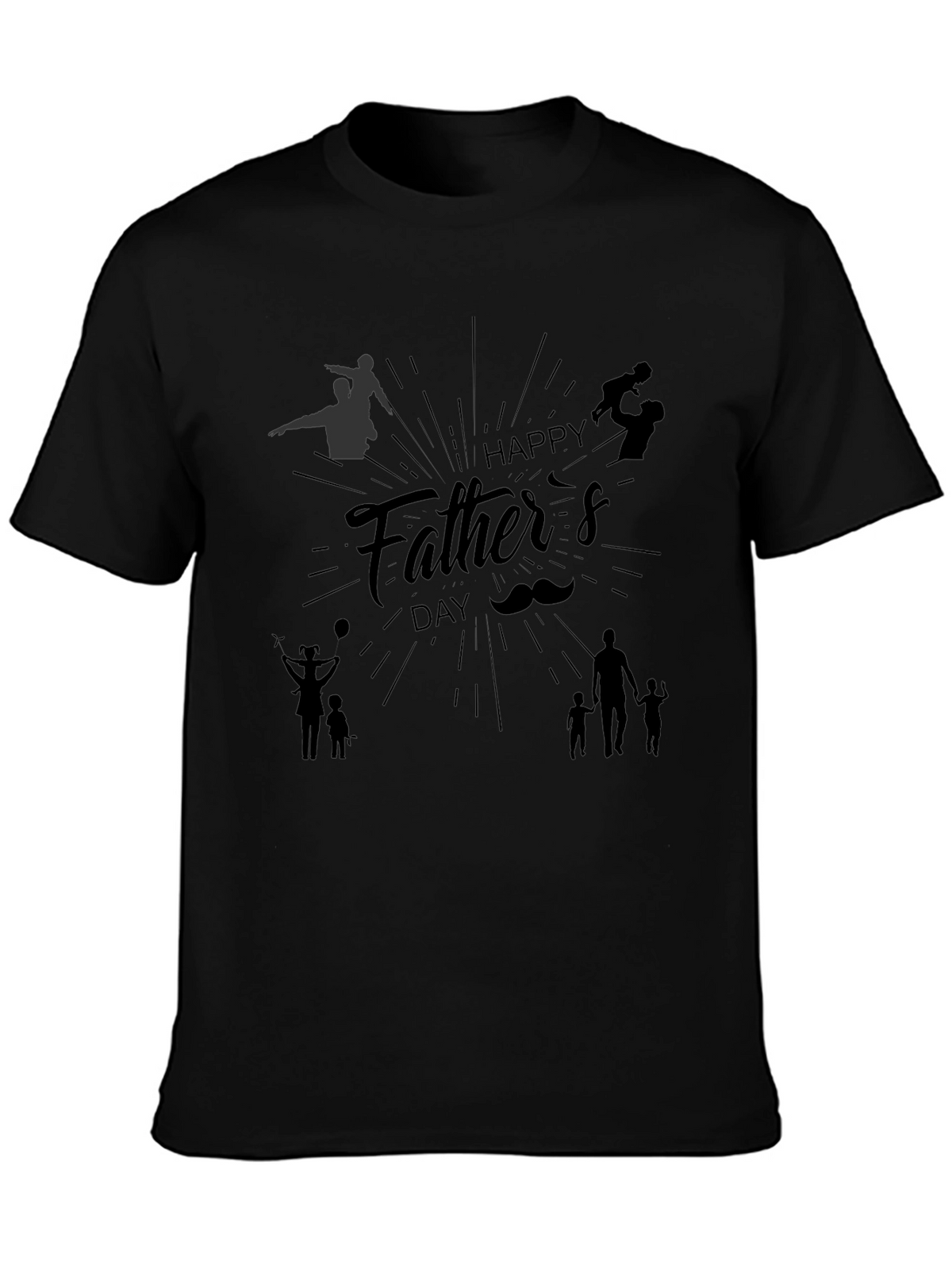 Happy Fathers Day Graphic Tee - Black