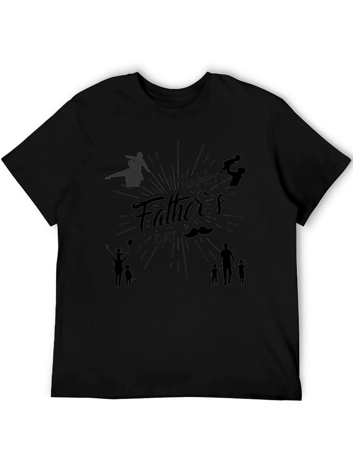 Happy Fathers Day Graphic Tee - Black