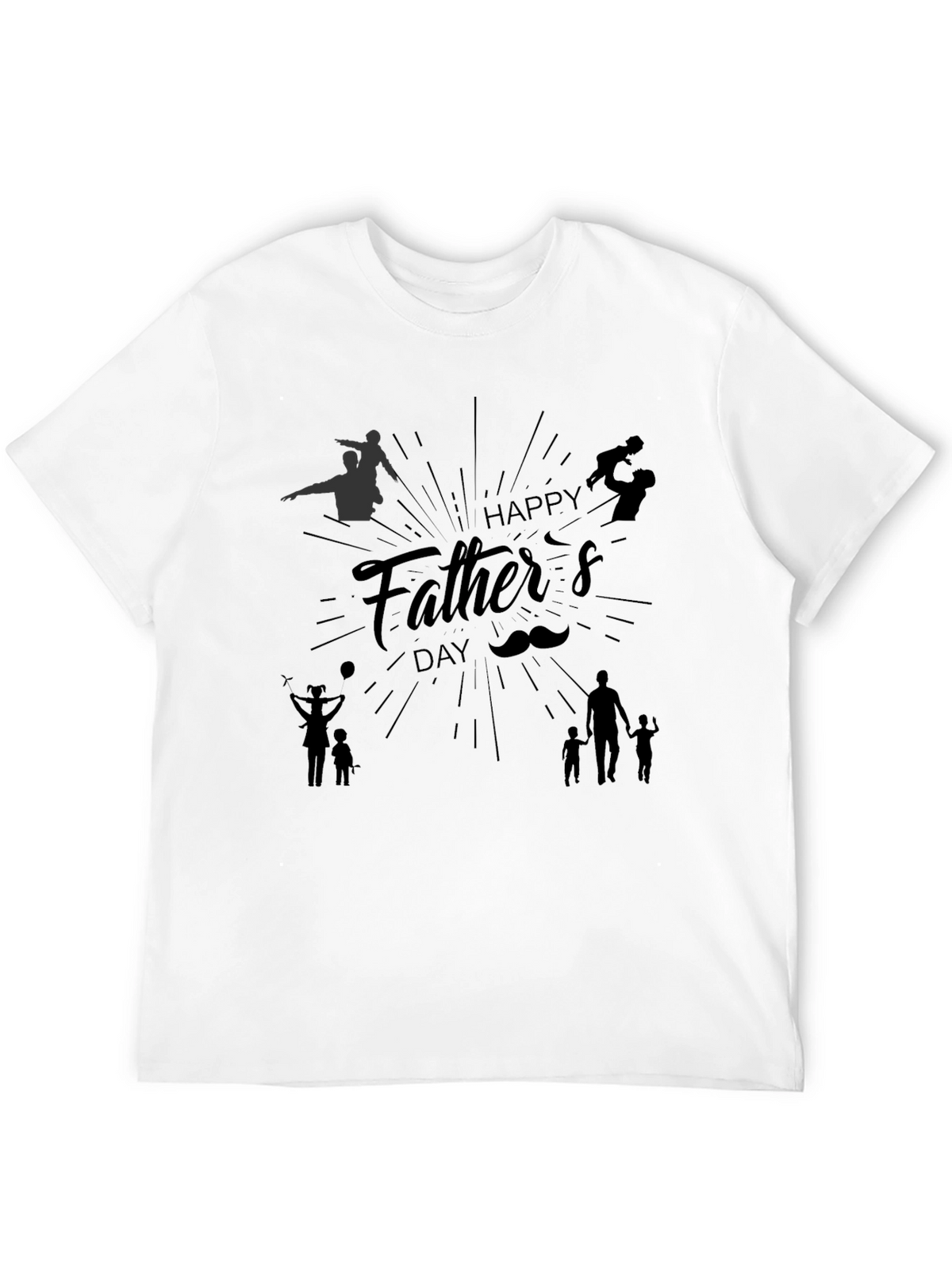 Happy Fathers Day Graphic Tee - Black