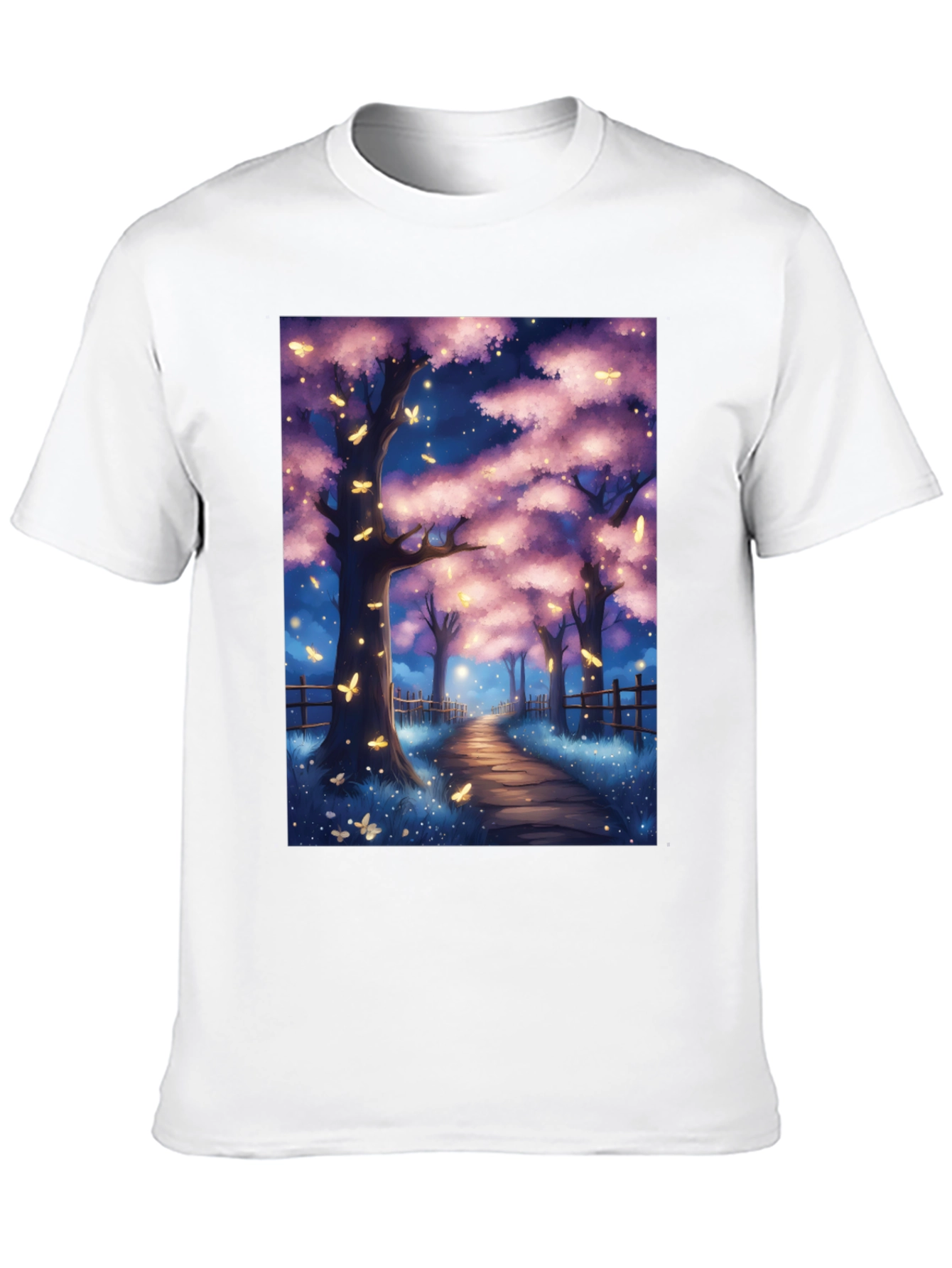 Enchanted Forest T-Shirt - Magical Night Scene