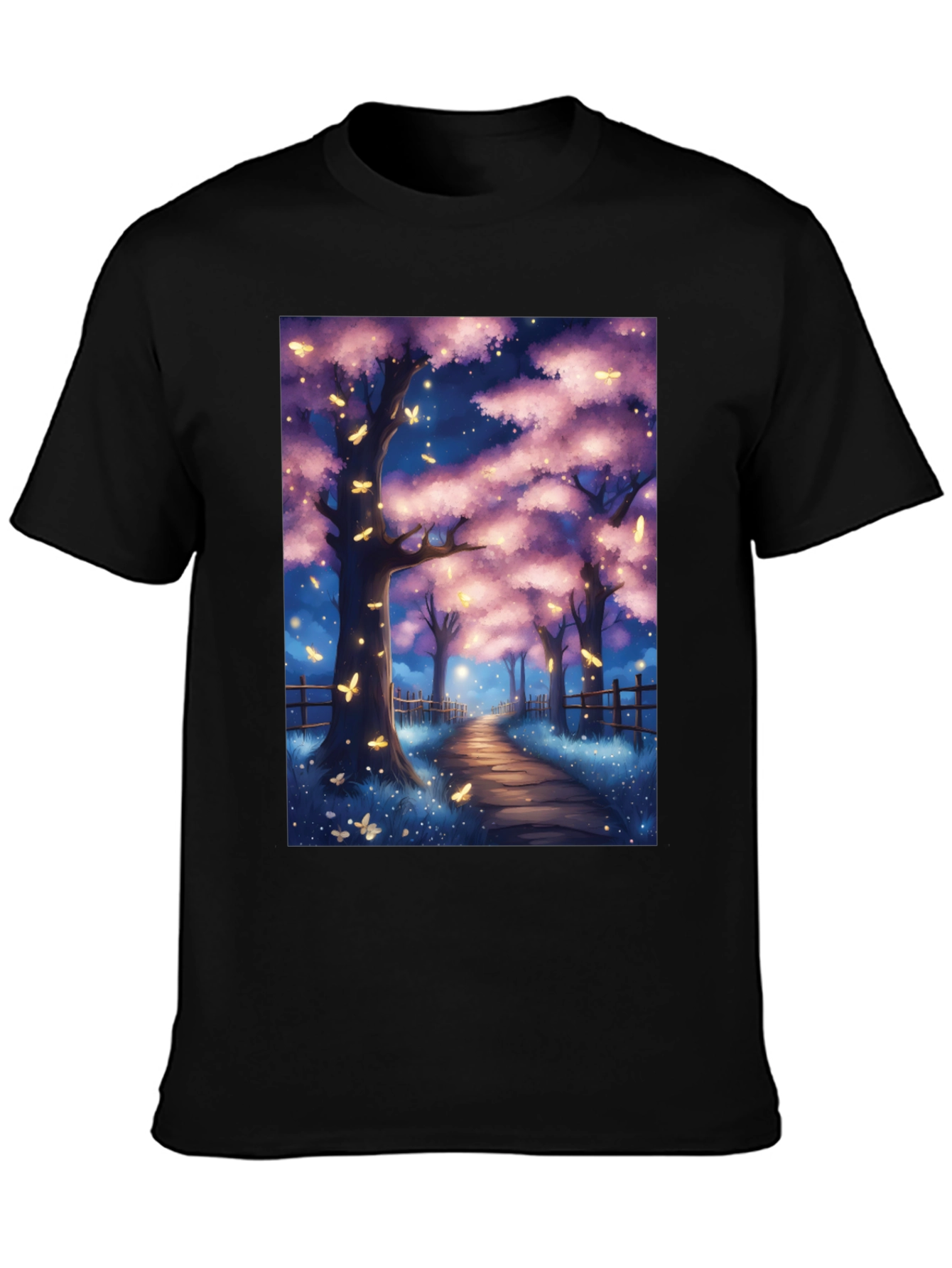 Enchanted Forest T-Shirt - Magical Night Scene