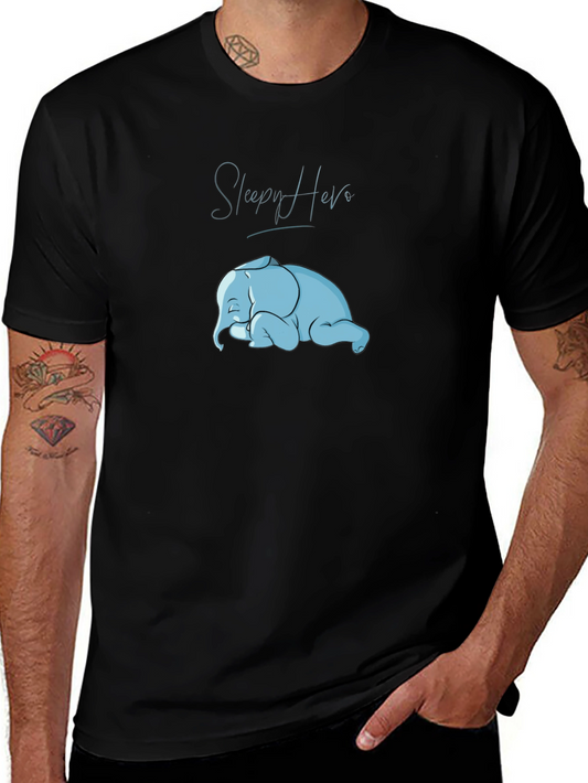 Sleepy Hero Elephant Graphic T-Shirt
