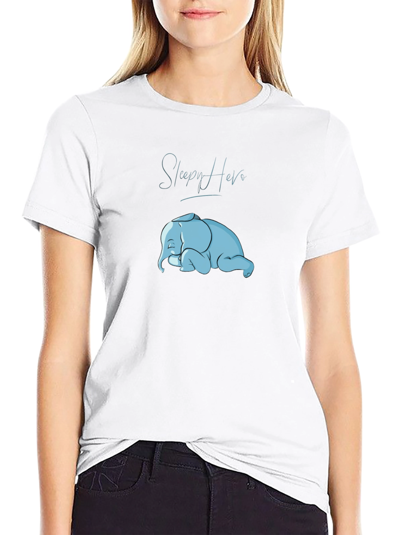 Sleepy Hero Elephant Graphic T-Shirt
