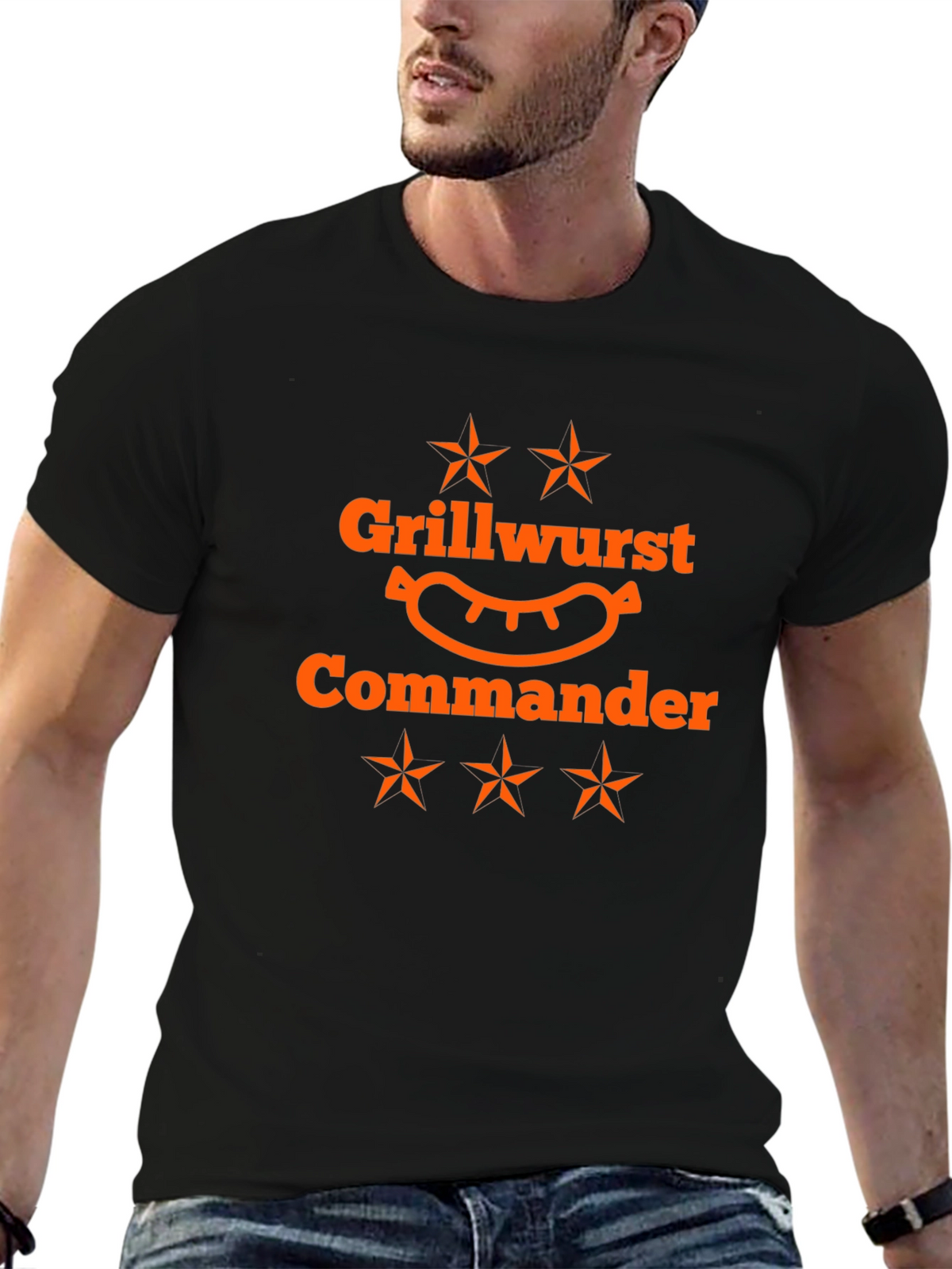 Grillwurst Commander Black T-Shirt