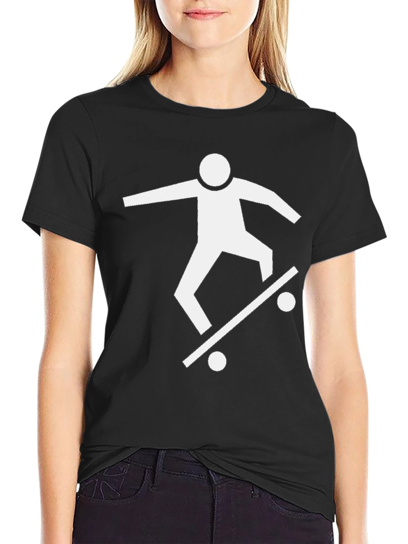 Skateboarder Graphic Tee - Black