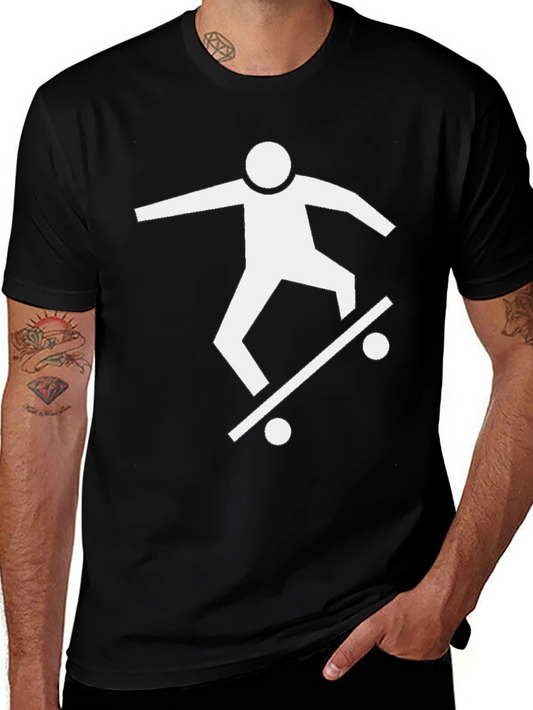 Skateboarder Graphic Tee - Black