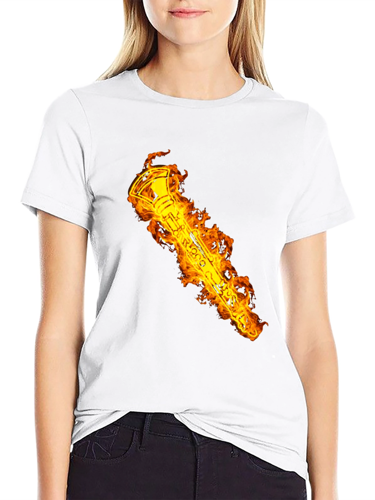 Flaming Clarinet Graphic T-Shirt