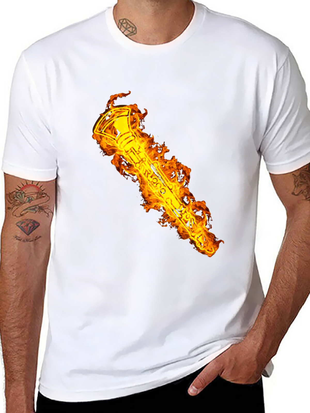 Flaming Clarinet Graphic T-Shirt