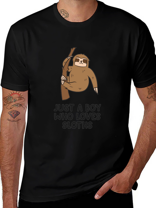 Boys Sloth Graphic T-Shirt - Cute Animal Tee