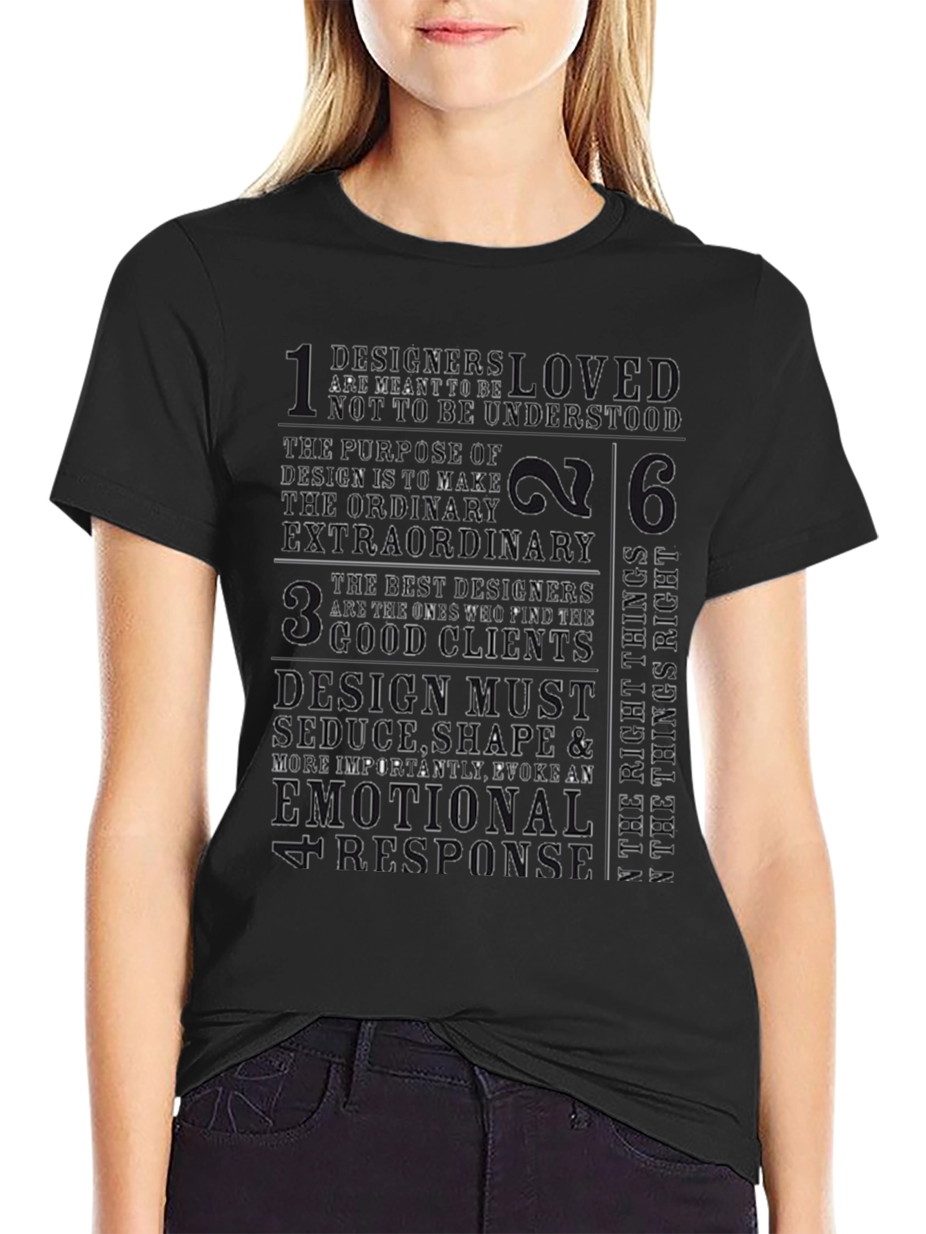 Designer Philosophy Black Graphic Tee