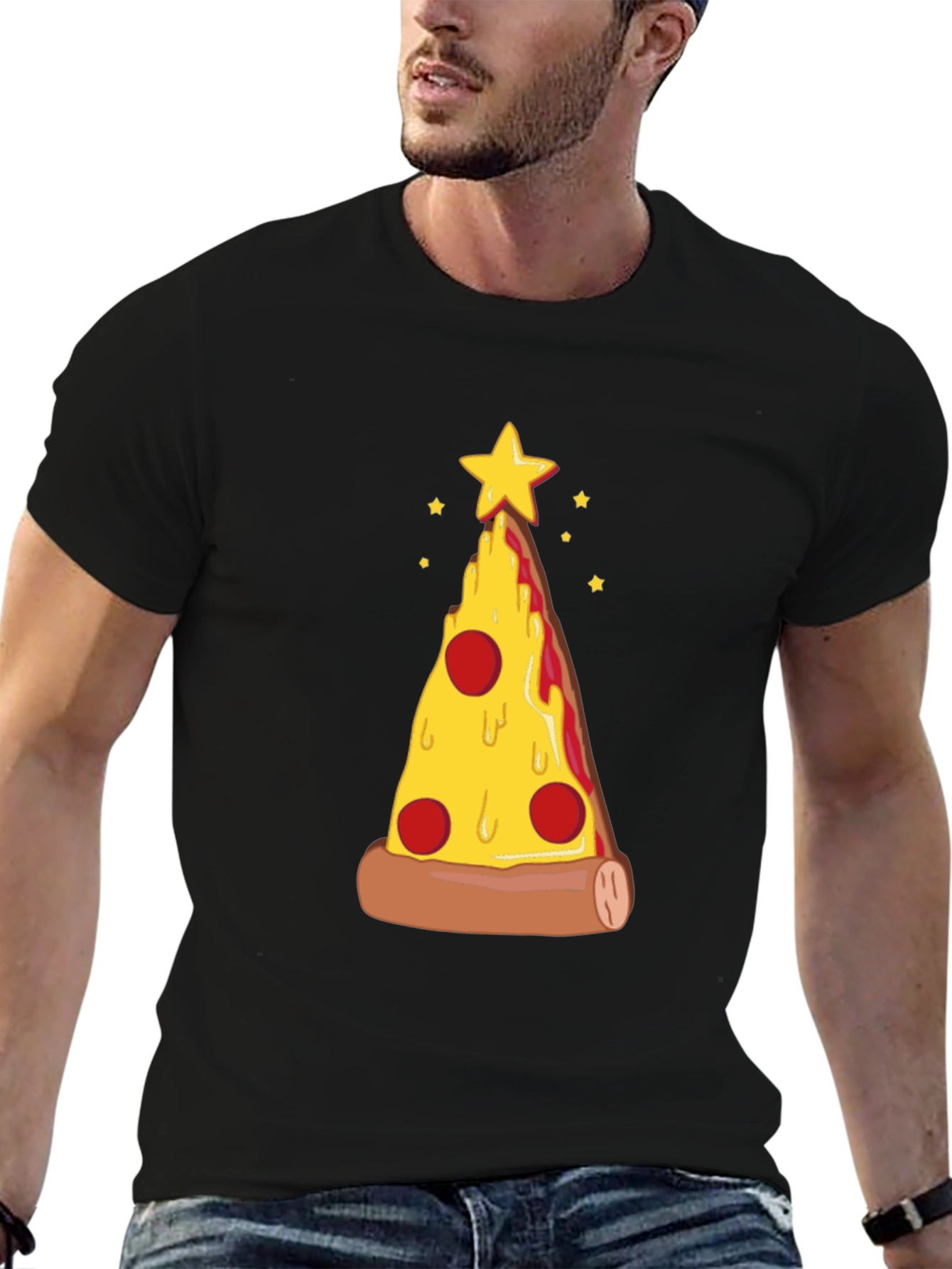 Pizza Christmas Tree Graphic Tee