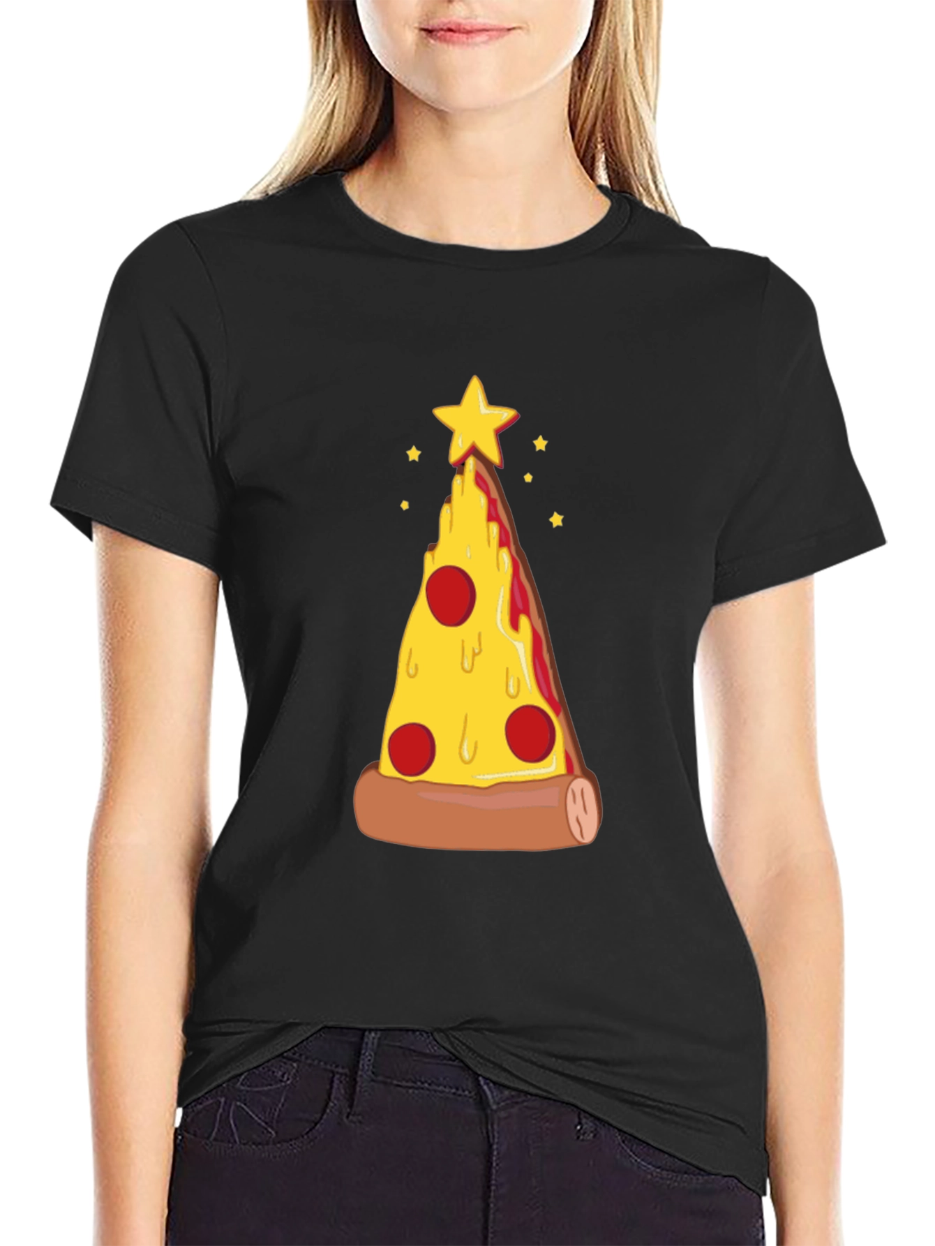 Pizza Christmas Tree Graphic Tee