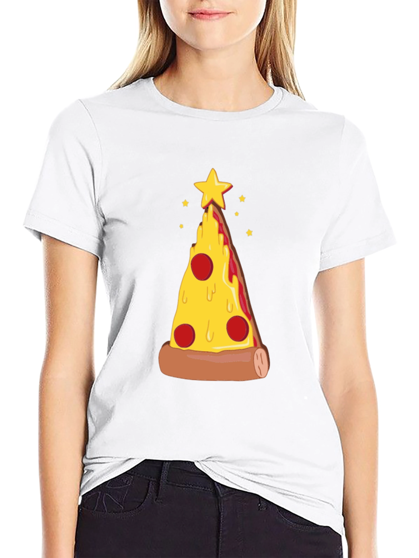 Pizza Christmas Tree Graphic Tee