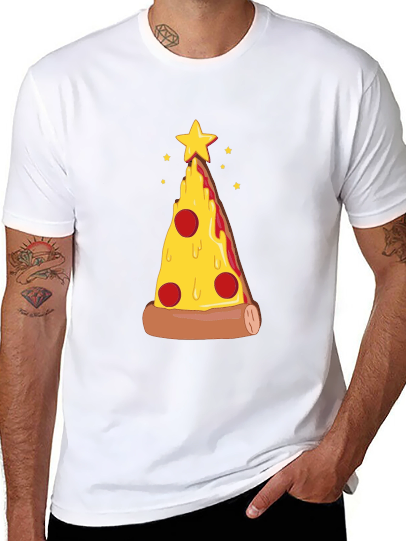 Pizza Christmas Tree Graphic Tee