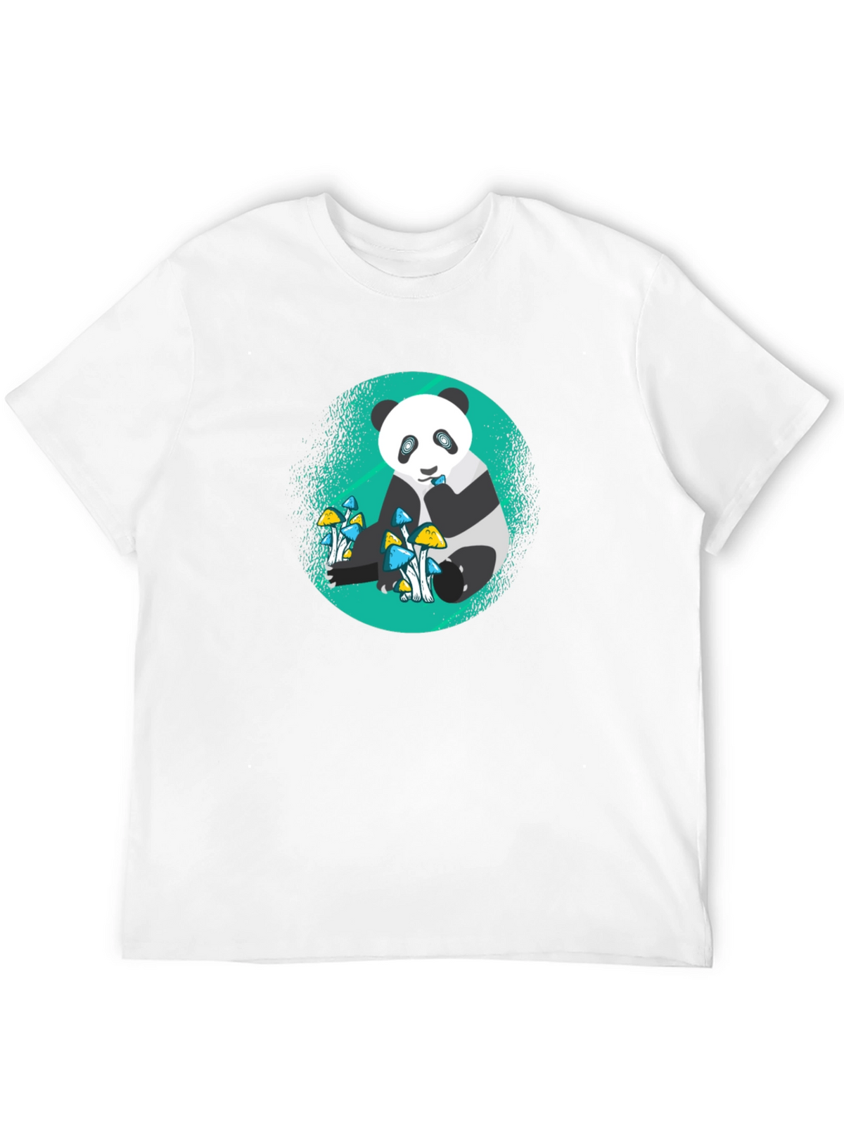 Panda Mushroom Graphic Tee - Mens Black T-Shirt