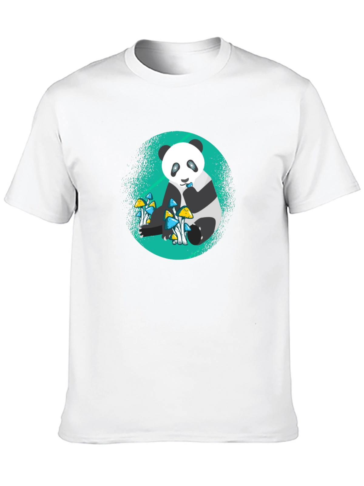 Panda Mushroom Graphic Tee - Mens Black T-Shirt