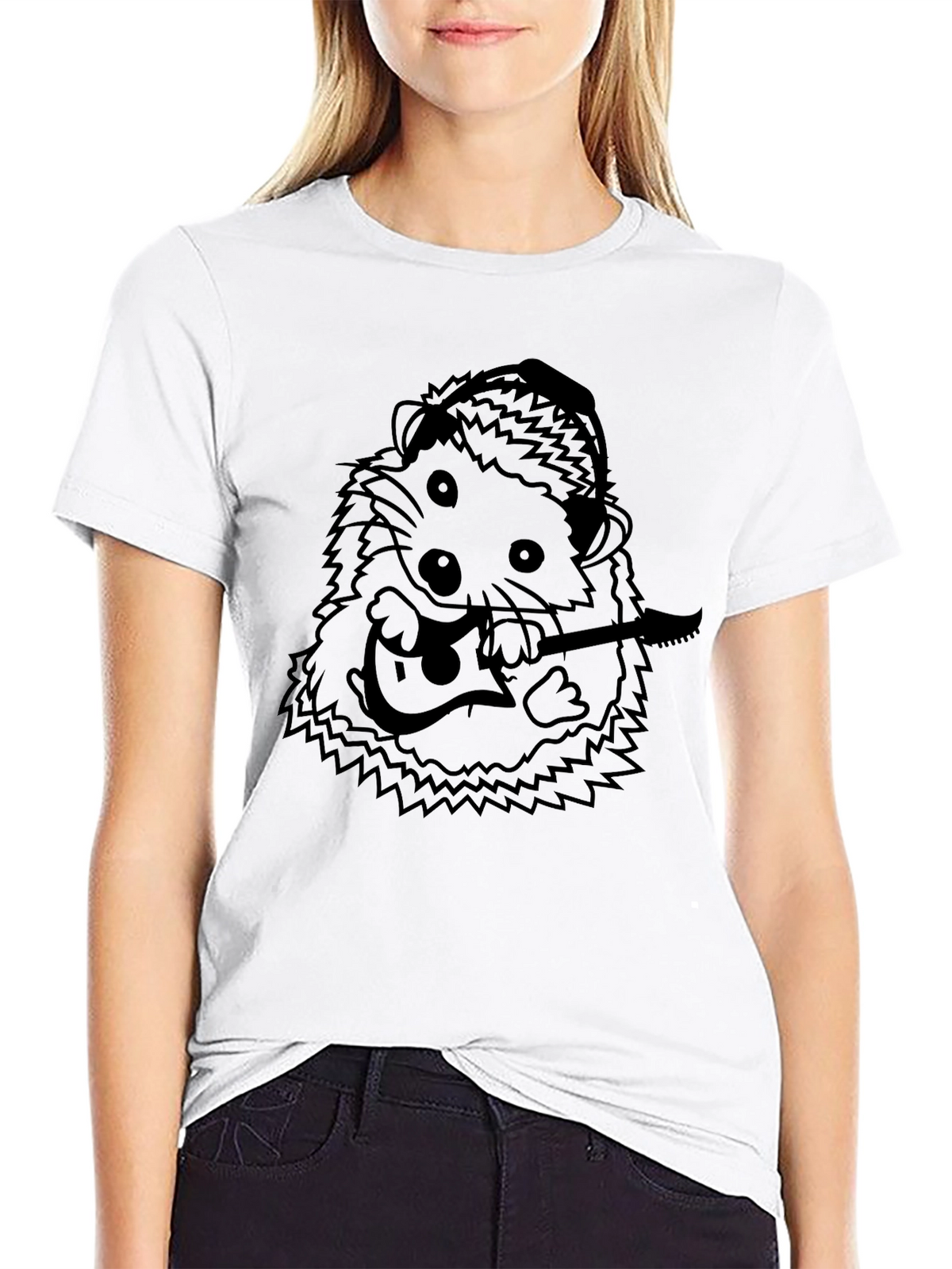 Hedgehog Guitarist T-Shirt - Cool Graphic Tee