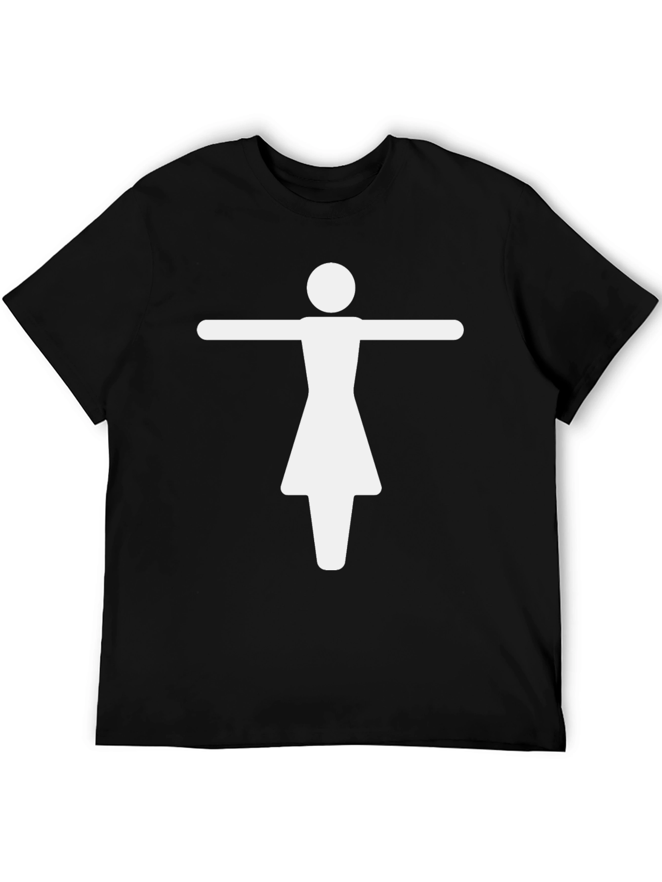 Stick Figure Woman Black T-Shirt