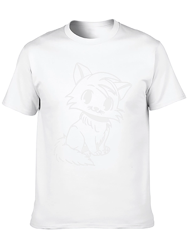 Cute Cat Graphic Tee - Black Unisex T-Shirt