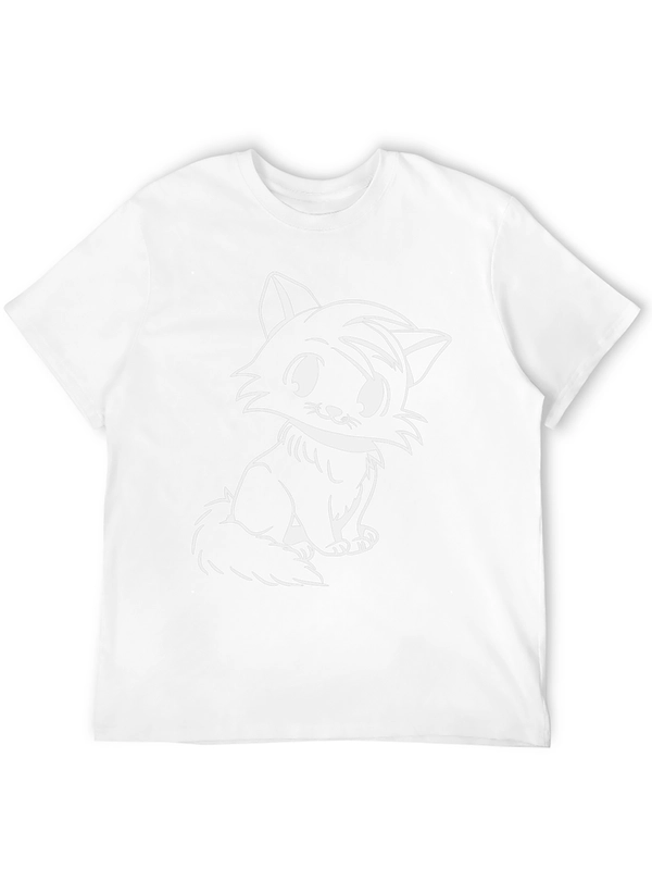 Cute Cat Graphic Tee - Black Unisex T-Shirt