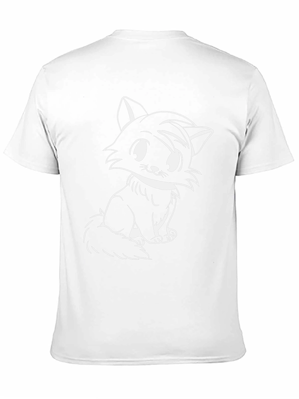 Cute Cat Graphic Tee - Black Unisex T-Shirt