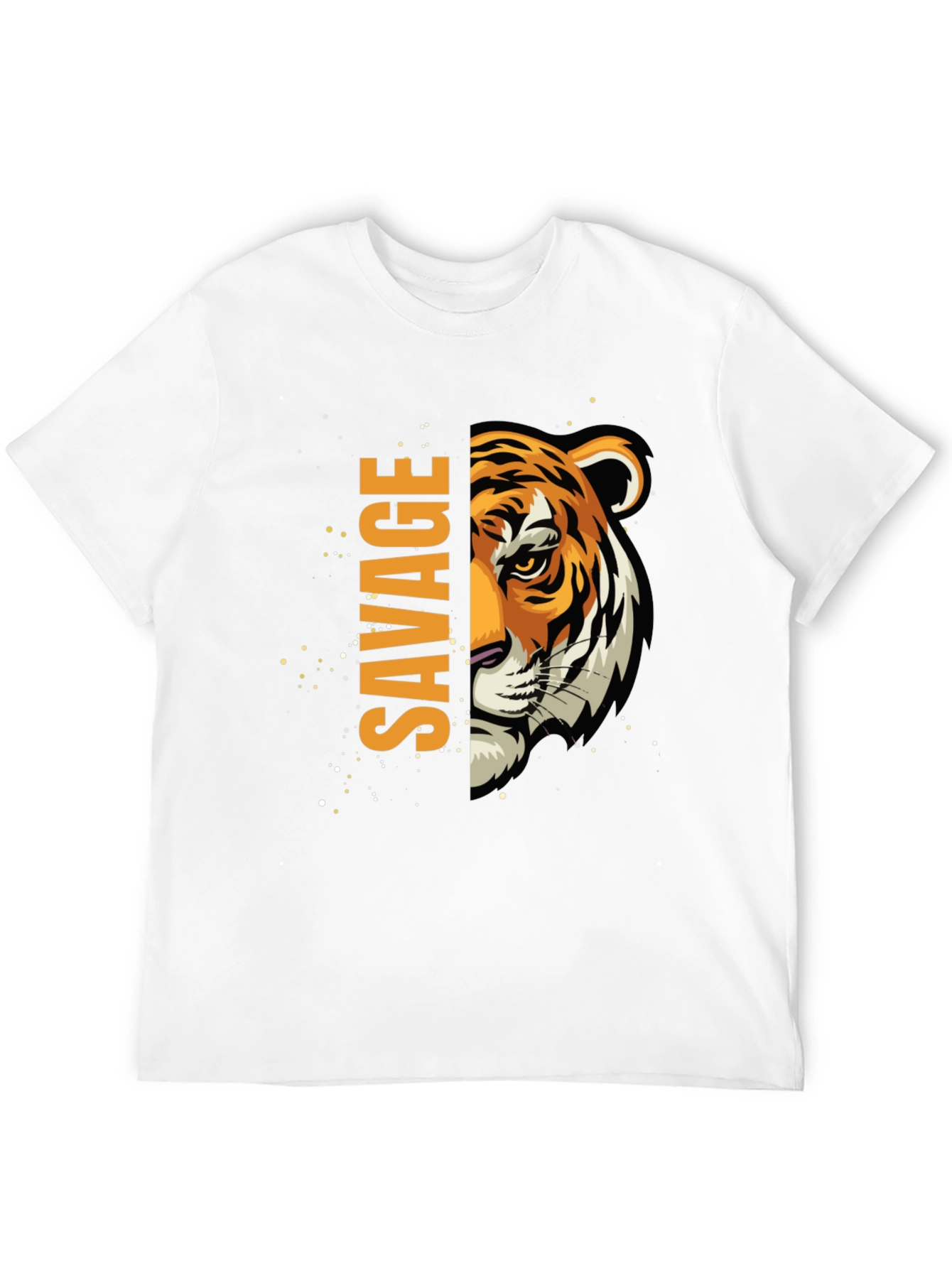 Savage Tiger Graphic Print Mens Black T-Shirt