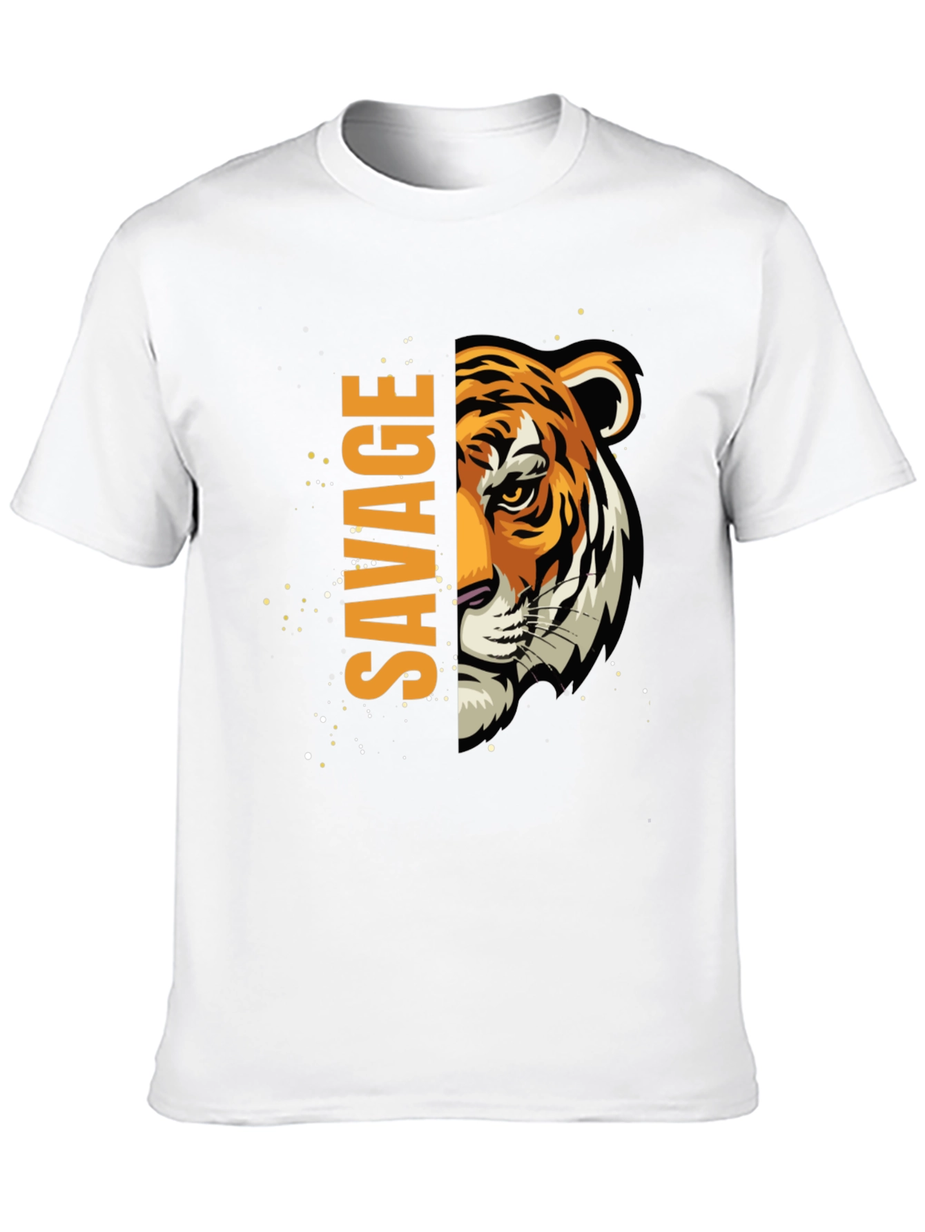 Savage Tiger Graphic Print Mens Black T-Shirt