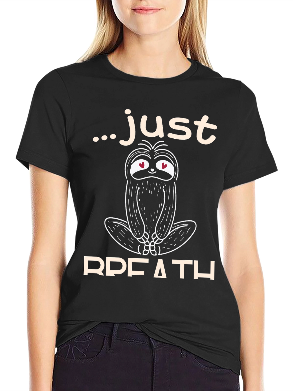 Just Breath Sloth Graphic Tee - Relaxed Comfort