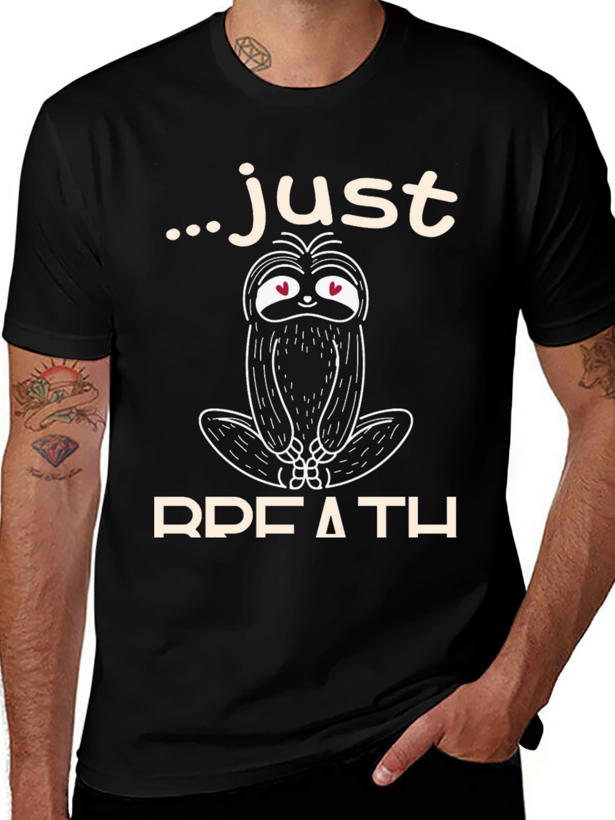 Just Breath Sloth Graphic Tee - Relaxed Comfort