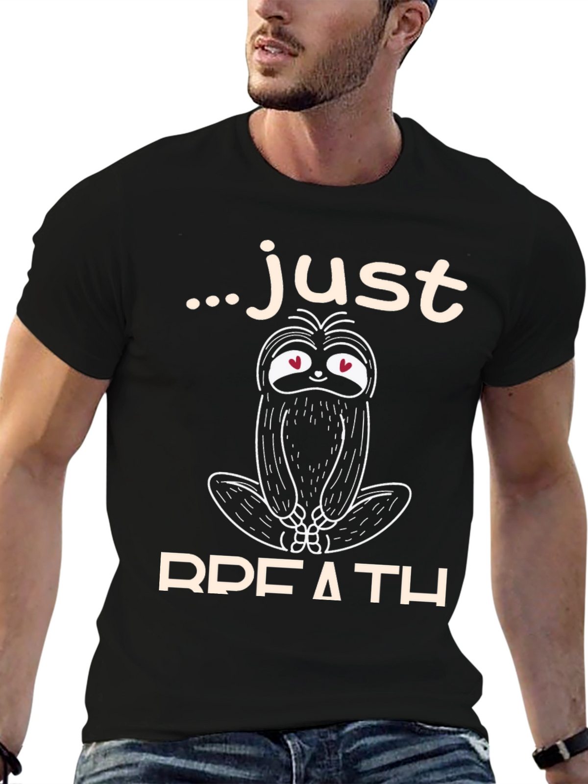 Just Breath Sloth Graphic Tee - Relaxed Comfort