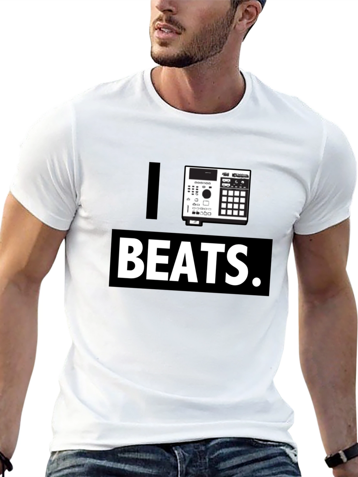I Heart Beats Black Graphic T-Shirt