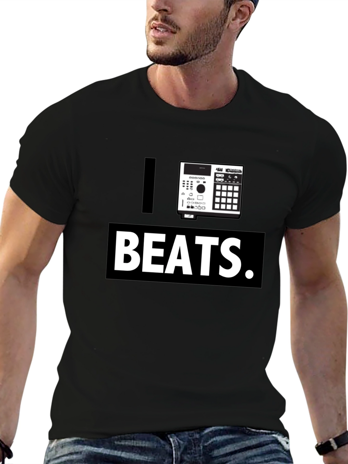 I Heart Beats Black Graphic T-Shirt