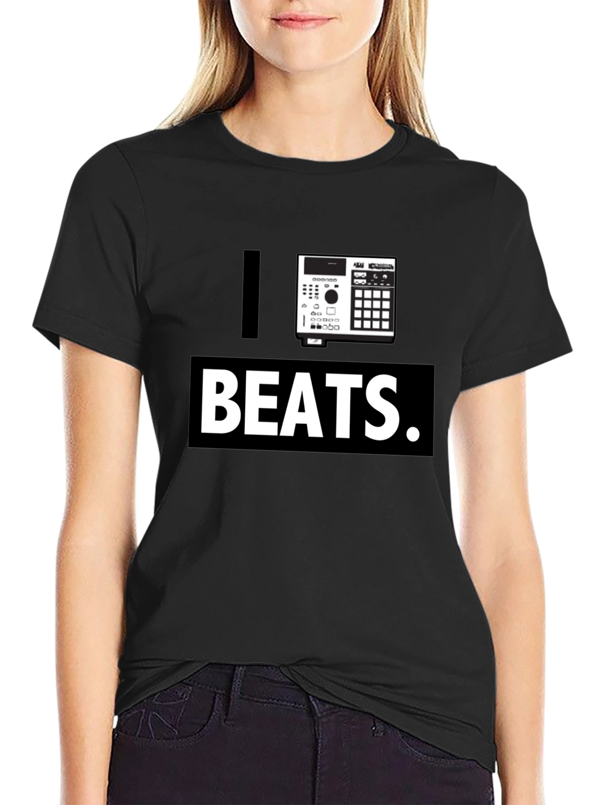 I Heart Beats Black Graphic T-Shirt