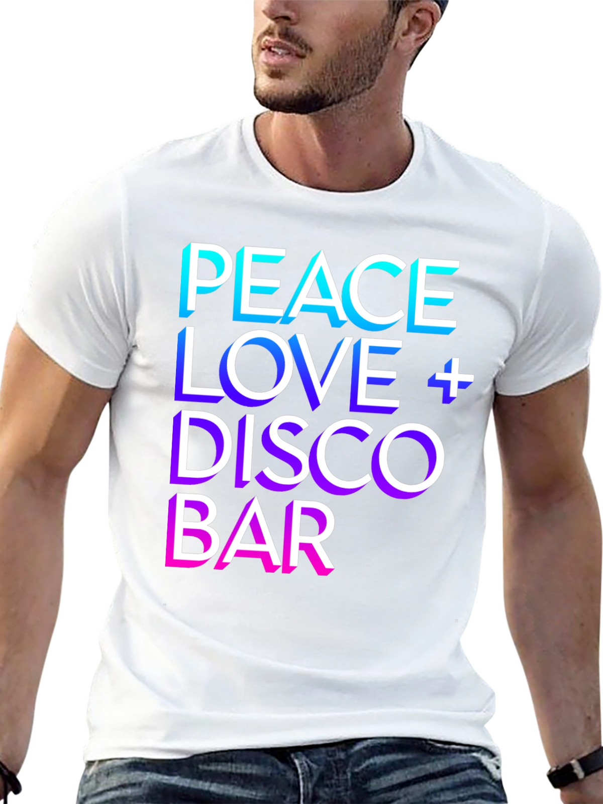 Peace Love Disco Bar Graphic T-Shirt