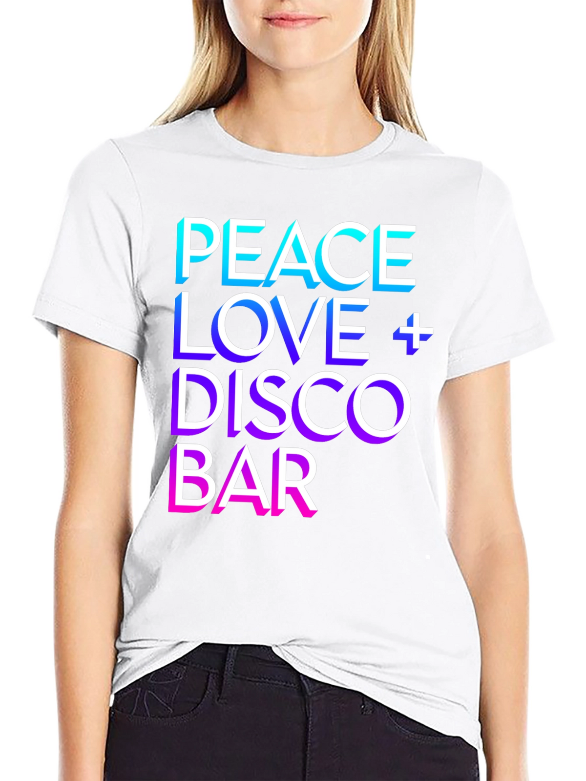 Peace Love Disco Bar Graphic T-Shirt